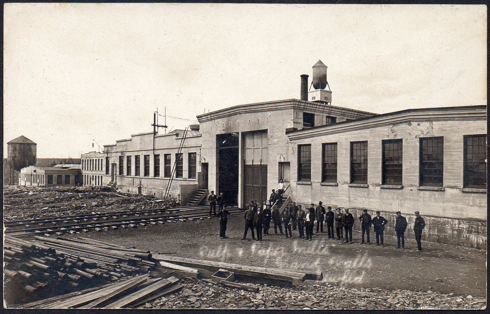 Newfoundland Grand Falls Paper Mills Real Photo postcard stated to be 1911-picture side